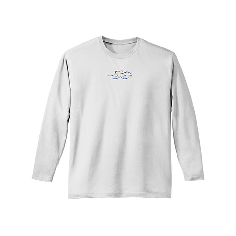 Pigment Dyed Long Sleeve Cotton Jersey T Shirt -White