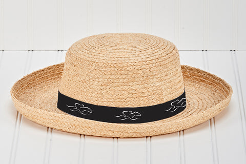 EMBRACE THE RACE® Signature Ladies Straw Hat -Black Ribbon