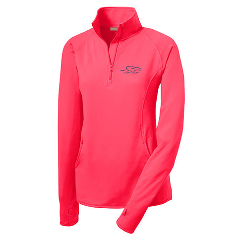 Womens Super Sport Pullover-Hot Coral