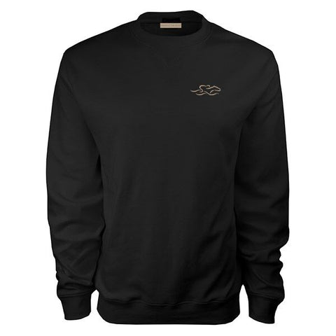 Solid black supima cotton luxury crew. Beautifully embroidered with an EMBRACE THE RACE icon on the left chest.