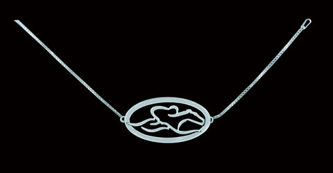 An adjustable sterling silver chain bracelet with EMBRACE THE RACE icon mounted on an oval base.