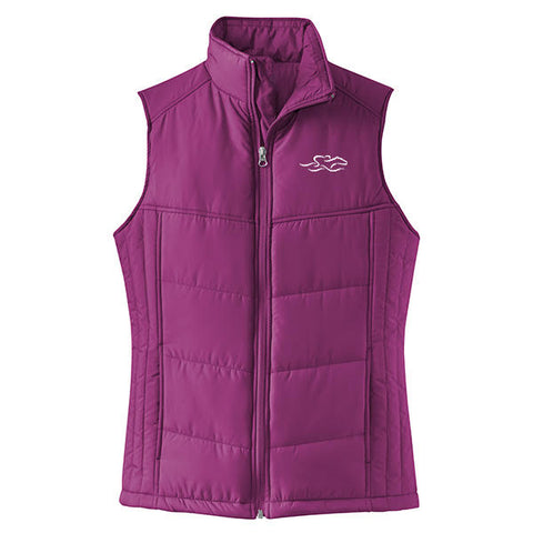 Equestrian Inspired Quilted Vest-Berry
