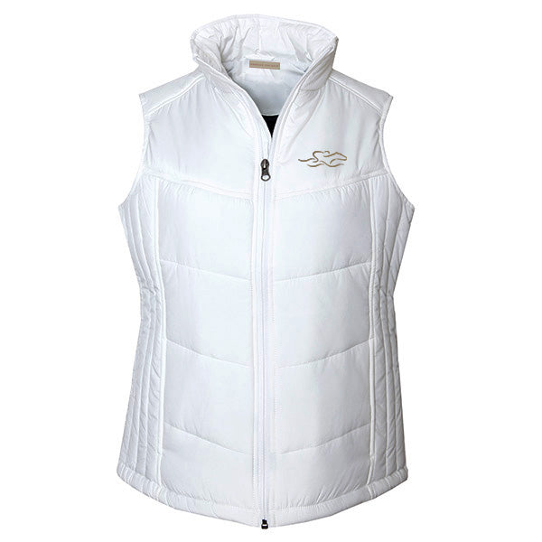 Woman White Quilted Vest Equestrian Inspired Quilted Vest White
