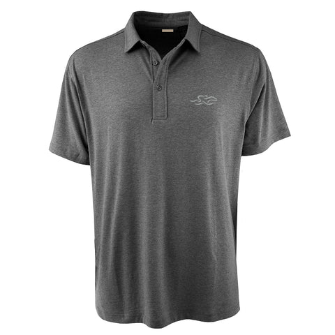 Fine Cotton Polo with Stitching- Charcoal