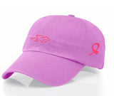 Breast Cancer Awareness Ribbon- EMBRACE THE RACE® Relaxed Fit Hat -Pink, White or Gray