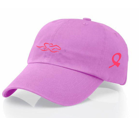 Breast Cancer Awareness Ribbon- EMBRACE THE RACE® Relaxed Fit Hat -Pink, White or Gray